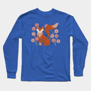 Shy Fox and Wildflowers Long Sleeve T-Shirt